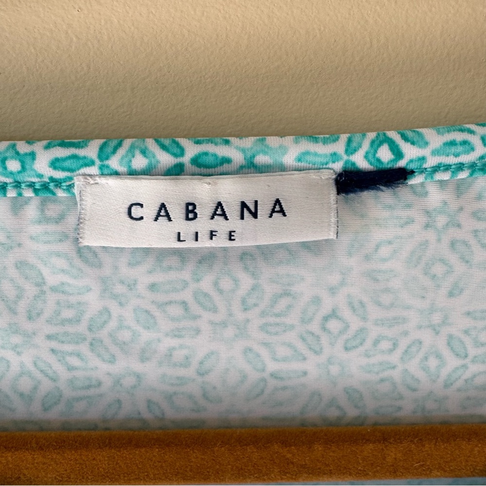 Cabana Life 3/4 Sleeve Sheath Dress - Large - Turquois, White, Orange - NWOT - Picture 2 of 7